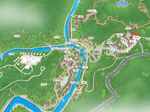 城子河结合景区手绘地图智慧导览和720全景技术，可以让景区更加“动”起来，为游客提供更加身临其境的导览体验。